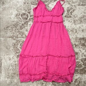 Charlotte Russe Fuchsia Ruffle Midi Dress